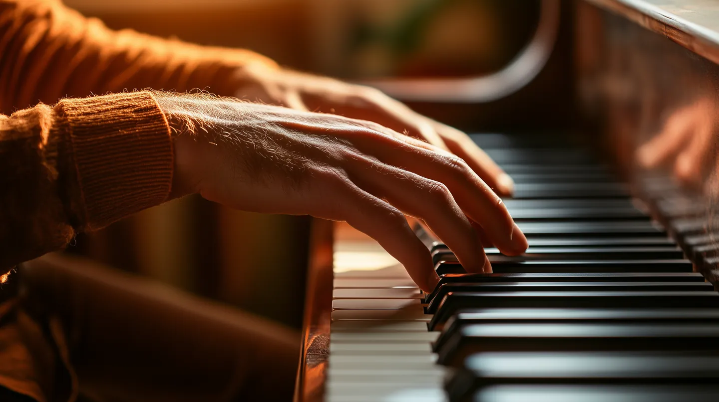 Playing the piano