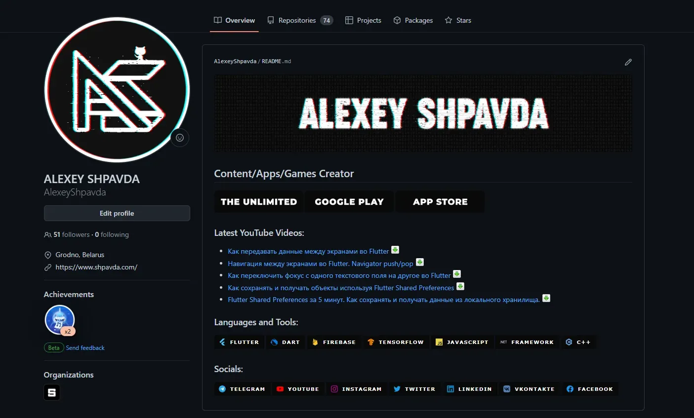 Alexey Shpavda GitHub Profile Readme
